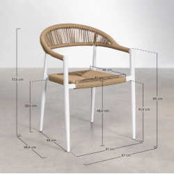 Fauteuil FORMENTERA NEW armature blanc