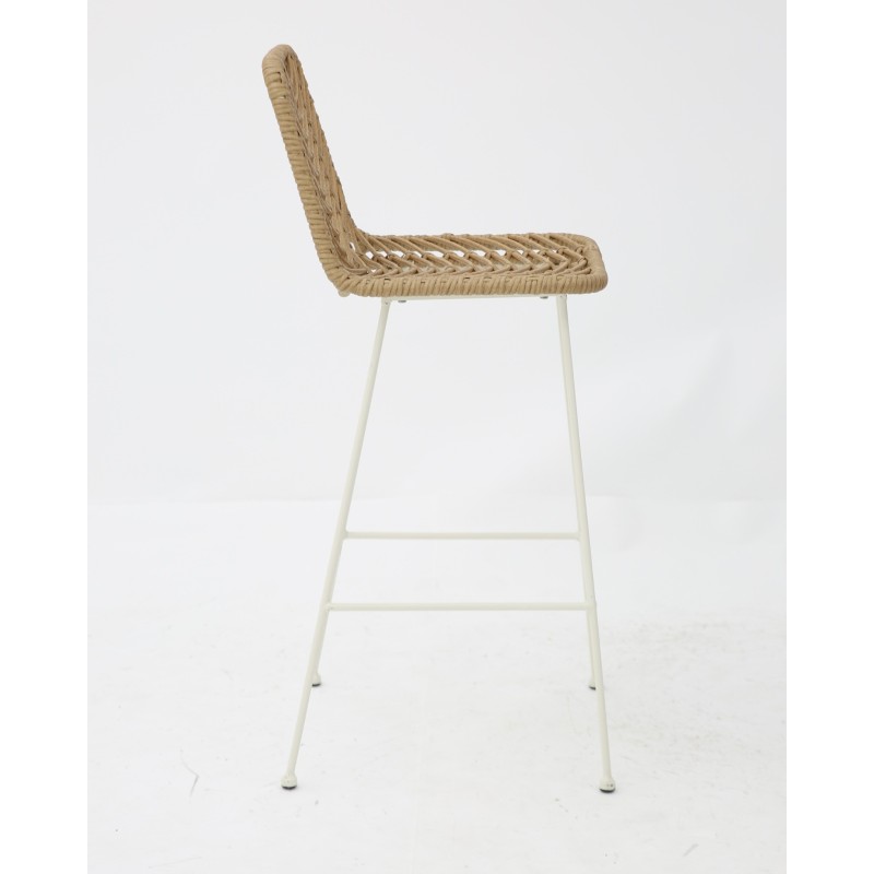 Tabouret KENIA ARMATURE BLANC