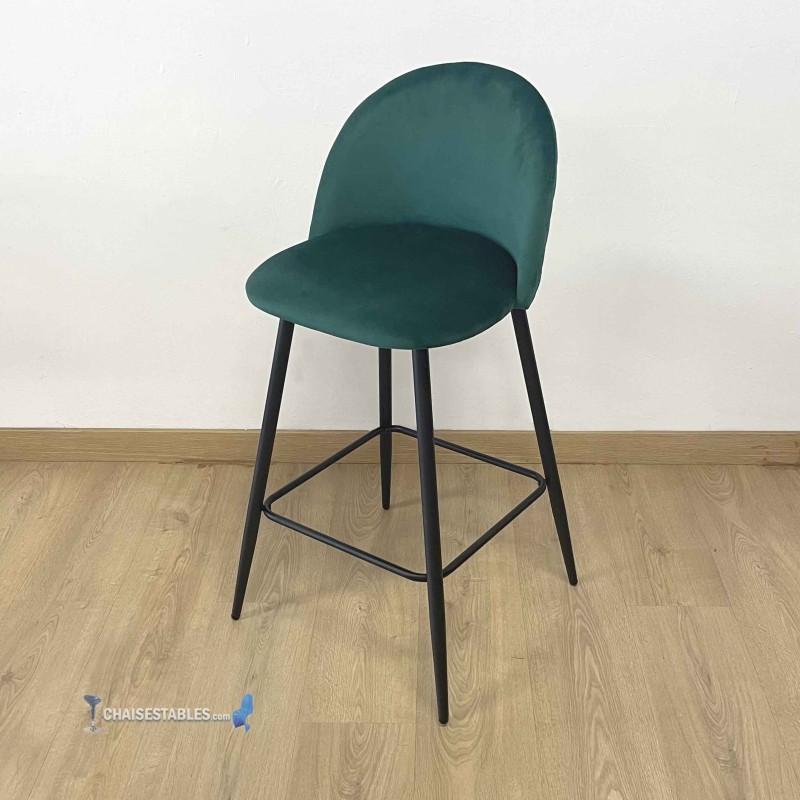 Tabouret VELVET VERT sans accoudoirs