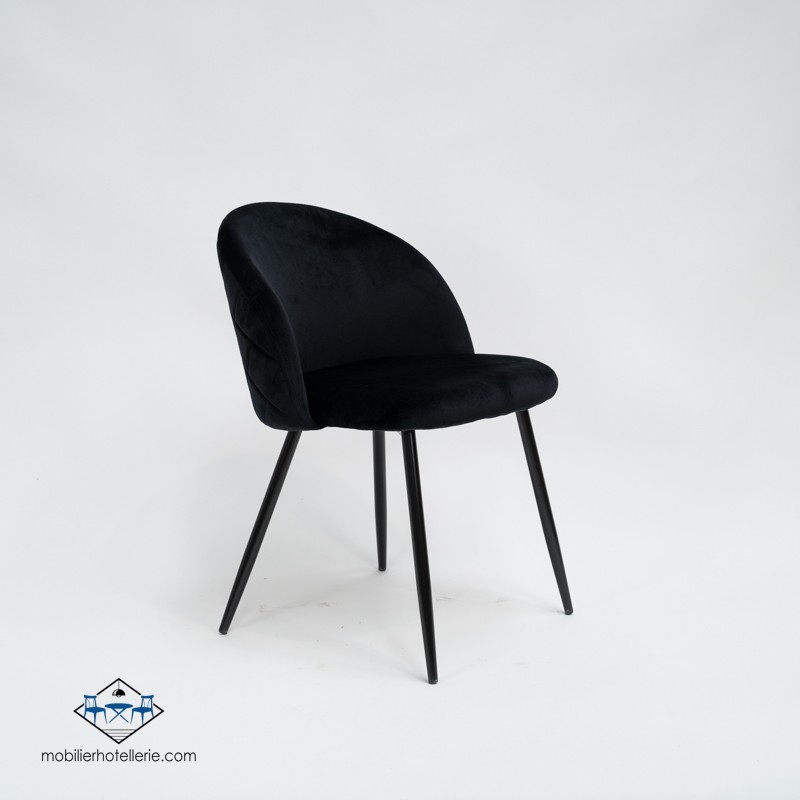 Conjointe MYSTÈRE (1 Table Daniela et 4 chaises velvet noir)