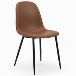 Conjointe CUIR (1 Table F et 4 chaises Soleil marrons)
