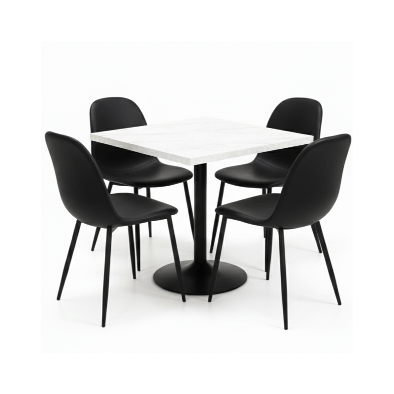 Conjointe ESSENCE (1 Table F et 4 Chaises Soleil noir)