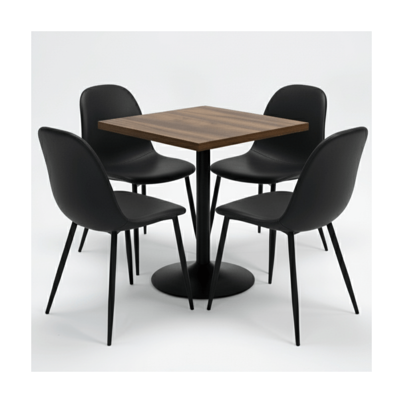 Conjointe ESSENCE (1 Table F et 4 Chaises Soleil noir)