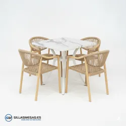 Conjointe HARMONIE (1 Table Venus exterieur et 4 Fauteuils Bergamo)