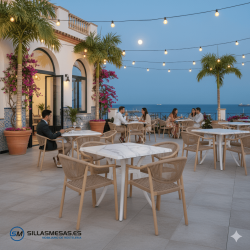 Conjointe HARMONIE (1 Table Venus exterieur et 4 Fauteuils Bergamo)