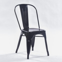 Chaise Mix noire en acier pour cafés et restaurants