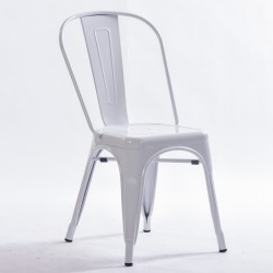 Chaise Mix blanche métallique pour bar ou restaurant