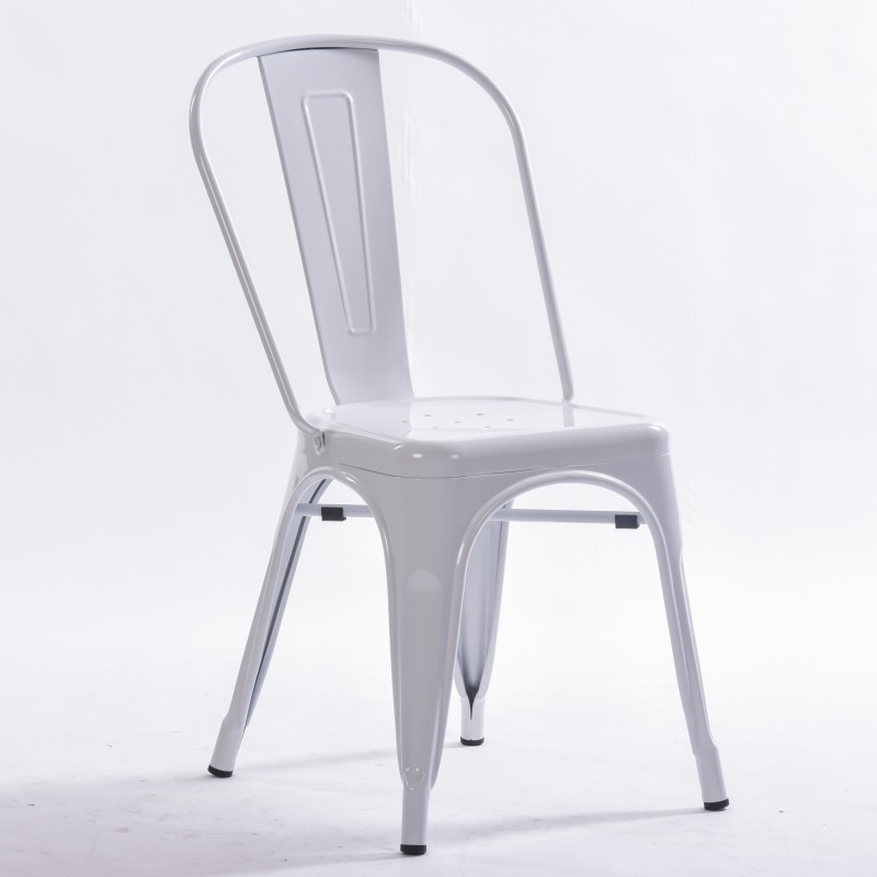 Chaise Mix blanche métallique pour bar ou restaurant