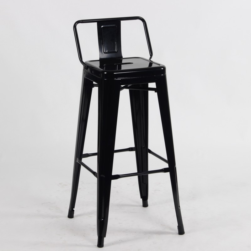 Acheter un tabouret Mix noir avec dossier confort