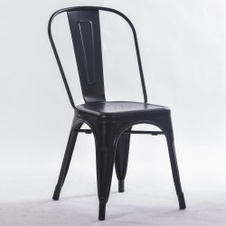 Chaise Mix noir mat en acier pour le secteur hôtellerie