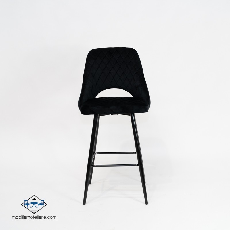 Tabouret VELVET NOIR avec accoudoirs