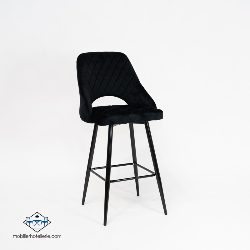 Tabouret VELVET NOIR avec accoudoirs