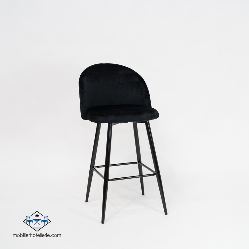 Tabouret VELVET NOIR sans accoudoirs
