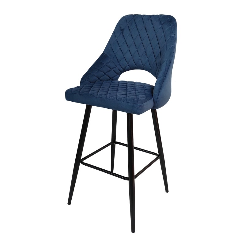 Tabouret VELVET BLEU avec accoudoirs