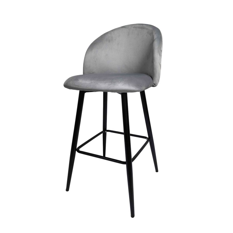 Tabouret VELVET GRIS sans accoudoirs