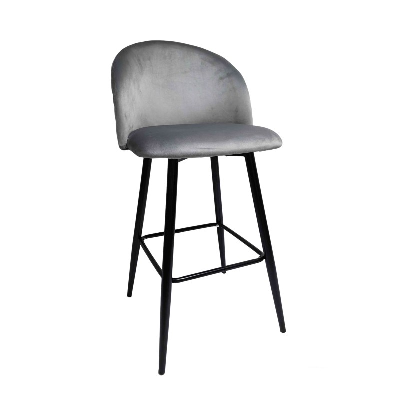 Tabouret VELVET GRIS sans accoudoirs