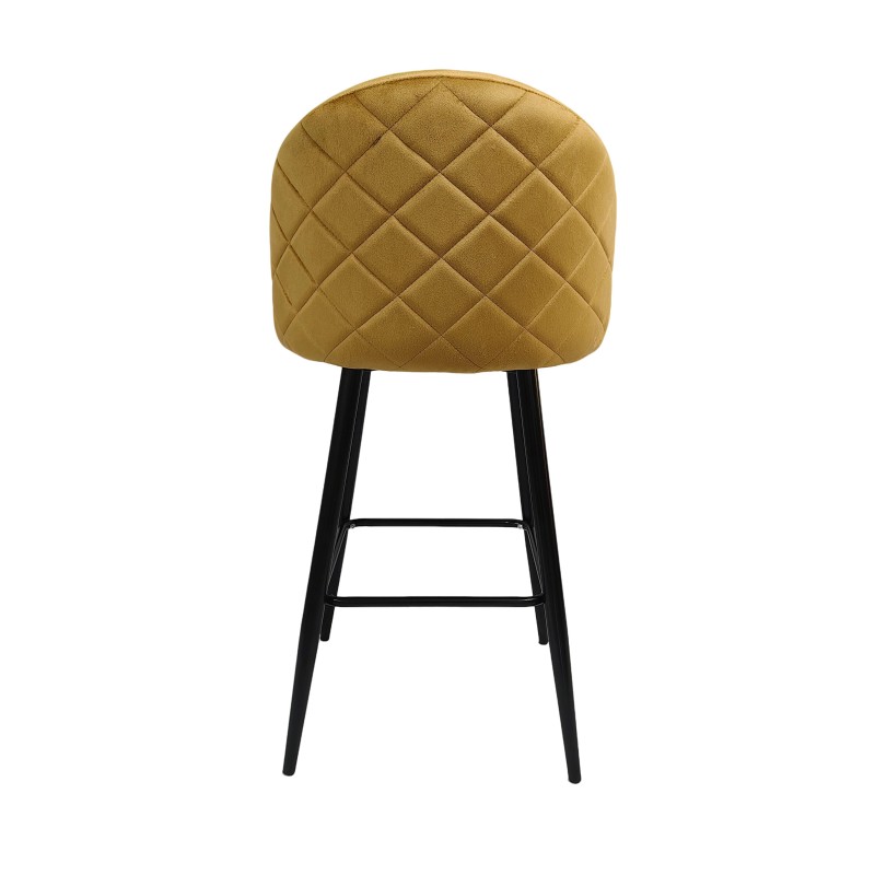 Tabouret VELVET MOUTARDE sans accoudoirs