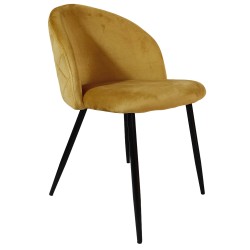 Chaise Velvet moutarde élégante et confortable
