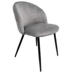 Chaise Velvet gris en velours doux pour l'hôtellerie