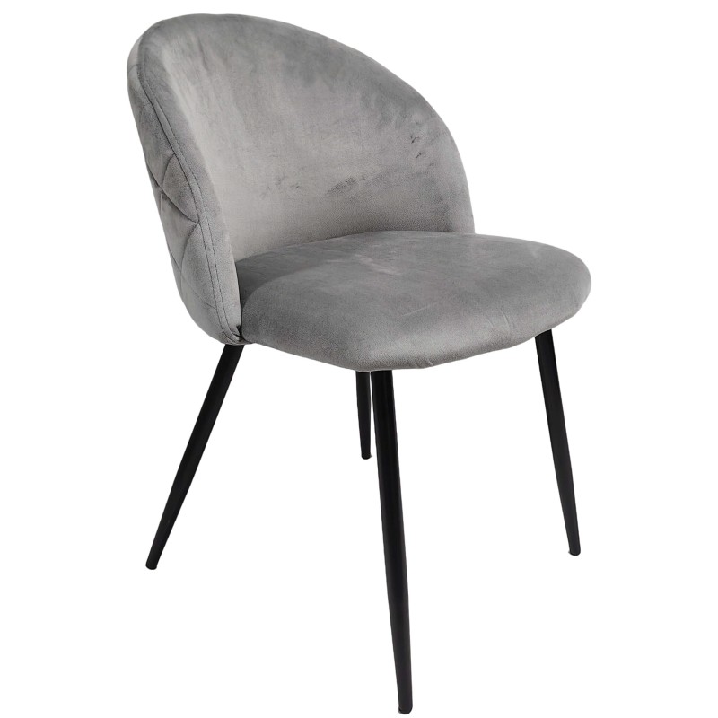 Chaise Velvet gris en velours doux pour l'hôtellerie