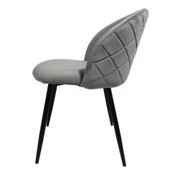 Chaise Velvet gris en velours doux pour l'hôtellerie