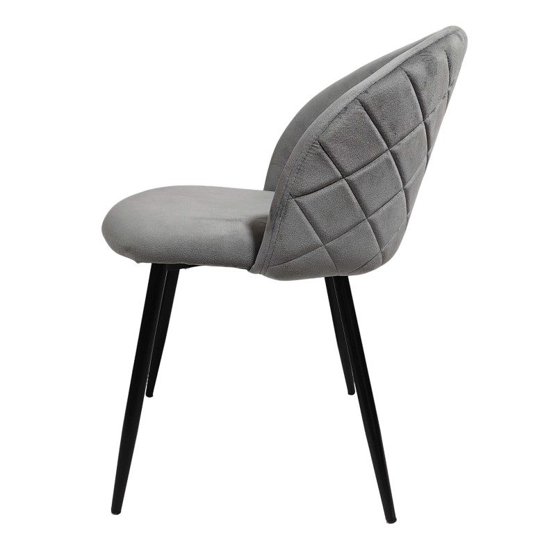 Chaise Velvet gris en velours doux pour l'hôtellerie