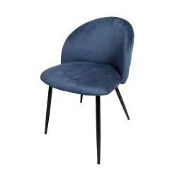 Chaise Velvet blue avec assise velours pour restaurant