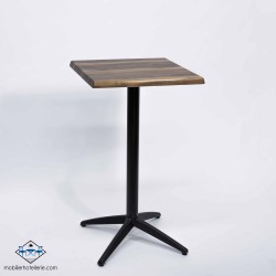 Table haute Miami avec pied noir pour l'extérieur