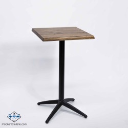 Table haute Miami avec pied noir pour l'extérieur
