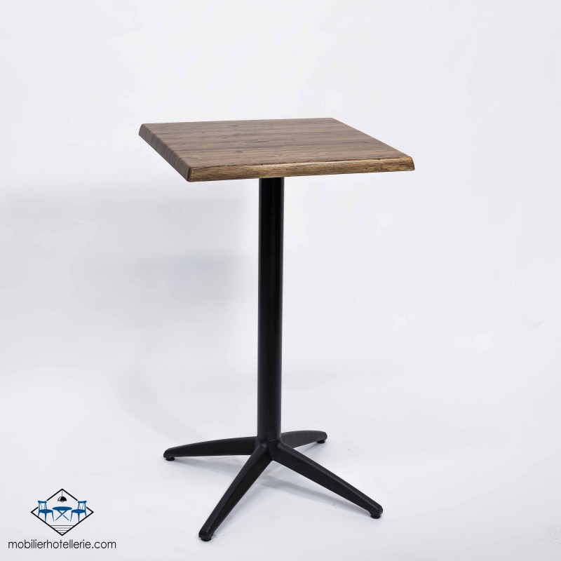 Table haute Miami avec pied noir pour l'extérieur
