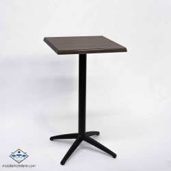 Table haute Miami avec pied noir pour l'extérieur