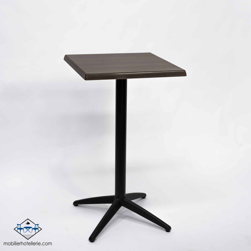 Table haute Miami avec pied noir pour l'extérieur