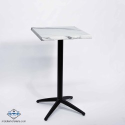 Table haute Miami avec pied noir pour l'extérieur