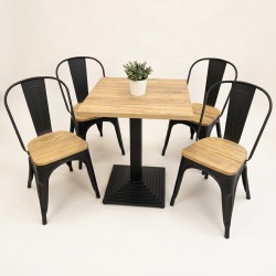 Ensemble d'intérieur 4 chaises Mix + table Piramide