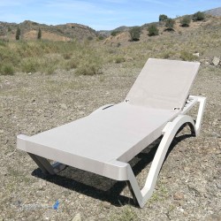 Chaise Logue MYKONOS COULEUR SABLE pas cher. Acheter Chaises longue...