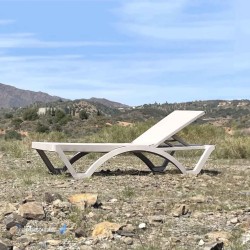 Chaise Logue MYKONOS COULEUR SABLE pas cher. Acheter Chaises longue...