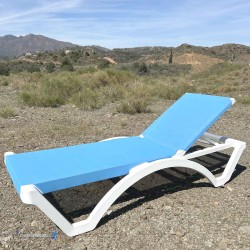 Chaise Longue Bain de soleil MYKONOS bleu pas cher. Acheter Chaises...