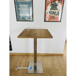 Mesa alta NOEL INOX BASE 45x45 cm