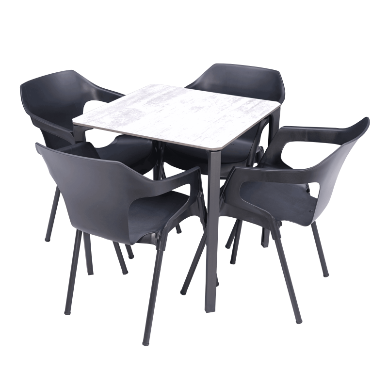 Conjointe de 4 Fauteuils VIVO et Table RAYUA pas cher. Acheter ense...