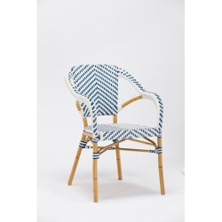 Fauteuil Parisien Pour Hotellerie Bleu et Blanc