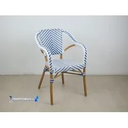 Fauteuil Parisien Pour Hotellerie Bleu et Blanc