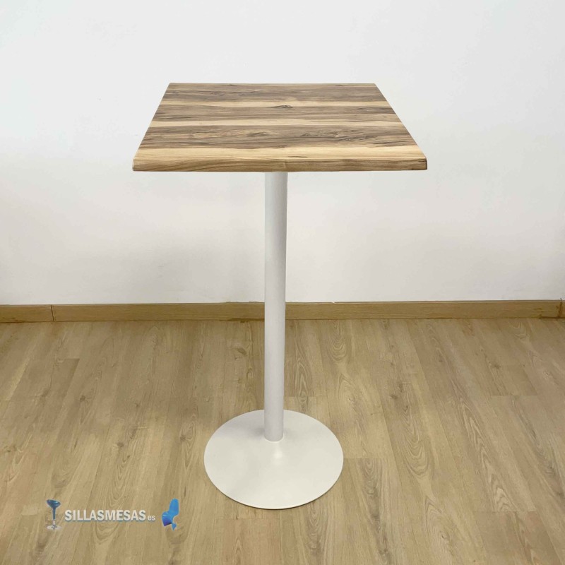 Table Haute F Pied Blanc Exterieur