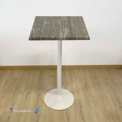 Table Haute F Pied Blanc Exterieur