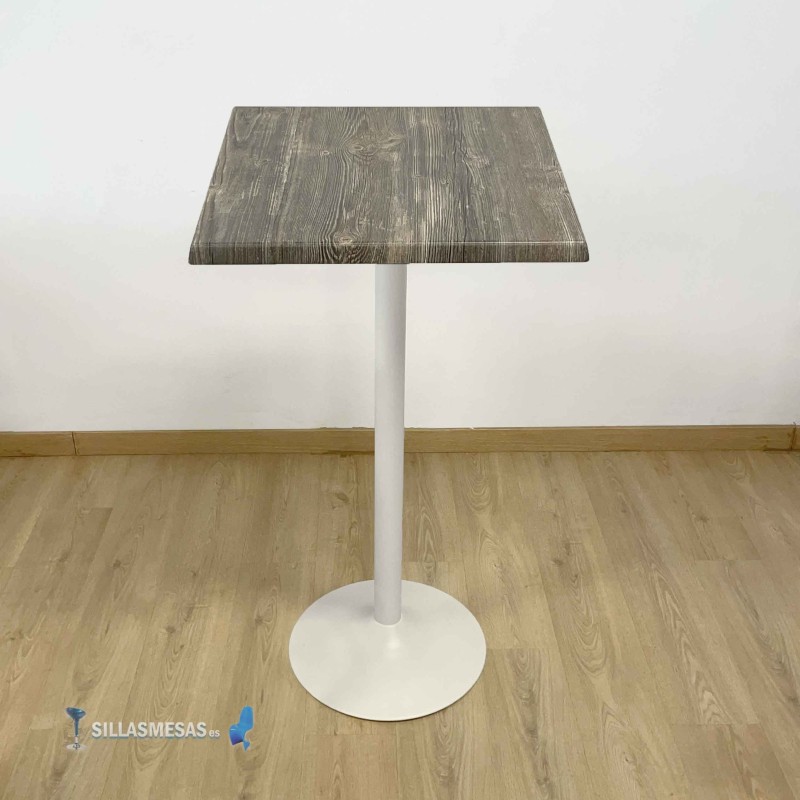 Table Haute F Pied Blanc Exterieur