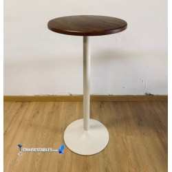 Table Haute F Pied Blanc Exterieur