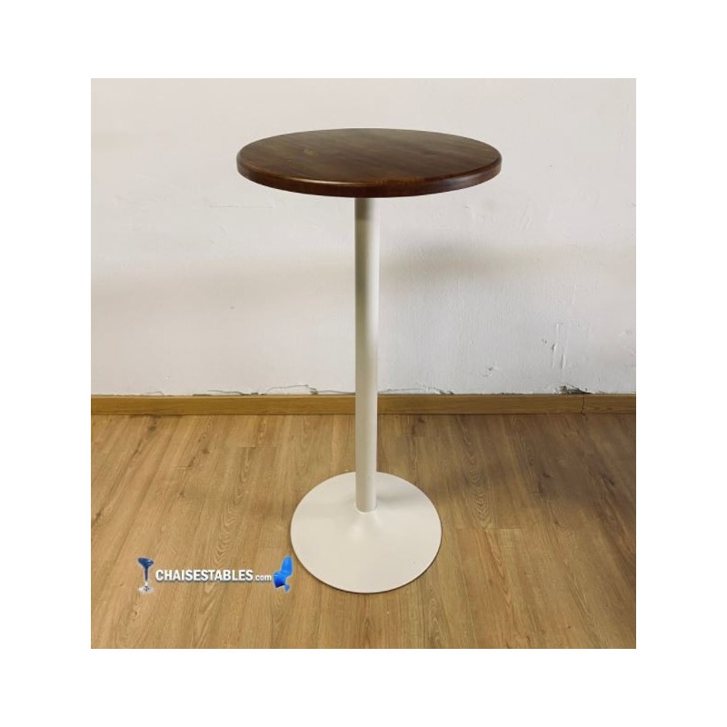 Table Haute F Pied Blanc Exterieur