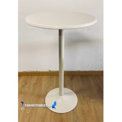 Table Haute F Pied Blanc Exterieur