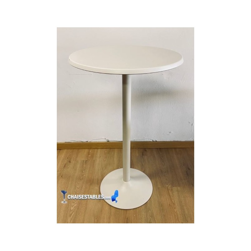 Table Haute F Pied Blanc Exterieur