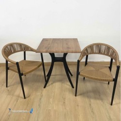 Conjointe de 2 fauteuils Formentera New et 1 table Venus