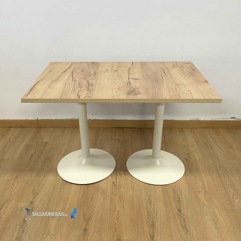 Table F DOUBLE INTERIEUR pied blanc